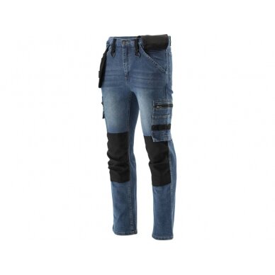 Darbinės kelnės | elastiniai džinsai | tamsiai mėlyni | 2XL dydis (YT-79055) 1