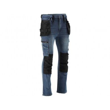 Darbinės kelnės | elastiniai džinsai | tamsiai mėlyni | 2XL dydis (YT-79055) 2