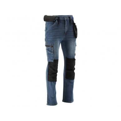 Darbinės kelnės | elastiniai džinsai | tamsiai mėlyni | 2XL dydis (YT-79055) 3