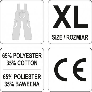 Darbinės kombinezoninės kelnės | XL dydis (YT-80293) 2