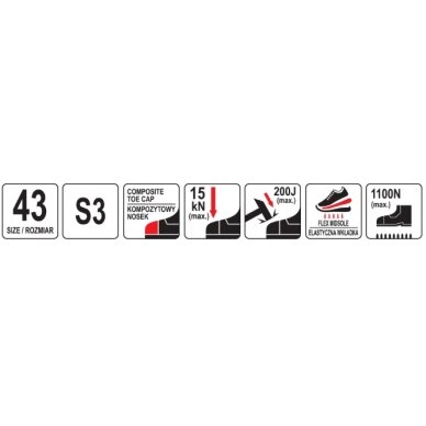 Darbiniai batai TARAN S3 COMPOSITE | 43 dydis (YT-80754) 10