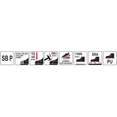 Darbiniai sportiniai batai lengvi | PACS SBP | 37 dydis (YT-80630) 11
