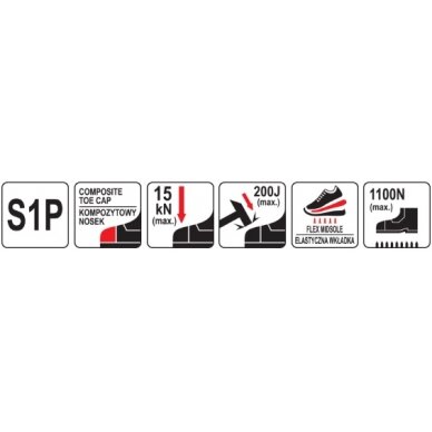Darbiniai sportiniai batai lengvi | PERA S1P | 40 dydis (YT-80489) 7