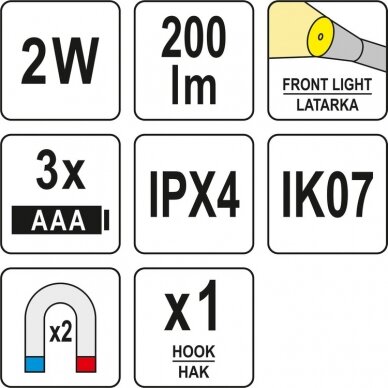 Darbo lempa | 200LM, 3XAAA (YT-08555) 5