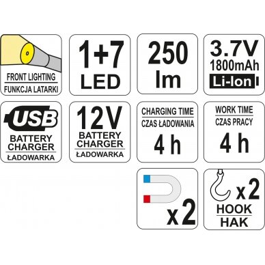 Darbo lempa | 3W COB LED (YT-08504) 9