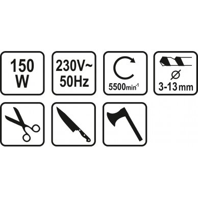 Daugiafunkcinės galandymo staklės 150W (grąžtai, peiliai, žirklės, kirviai, diskai) (73473) 11