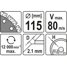 Deimantinis segmentinis pjovimo diskas 115mm (YT-6002)