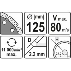 Deimantinis segmentinis pjovimo diskas | 125 mm (YT-6003)