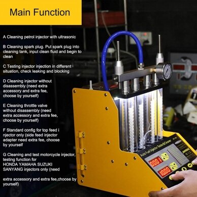 Degalų įpurškimo testeris ir purkštukų valymo įrenginys (FTC105) 5