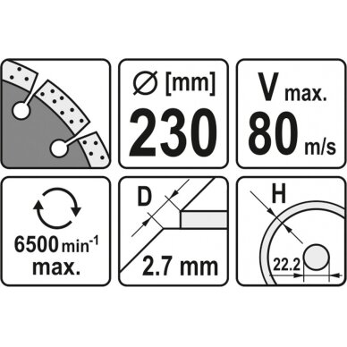 Deimantinis segmentinis pjovimo diskas | 230 mm (YT-6005) 2