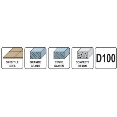 Deimantinis šlifavimo poliravimo diskas akmens masei granitui betonui | 100 mm | P100 (YT-48201) 2
