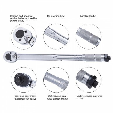 Dinamometrinis raktas Kingrony TW12 | 1/2" | 28-210Nm 2