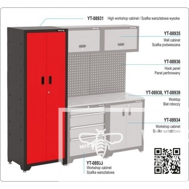 Dirbtuvės baldų komplektas YATO YT-09830 | MINI | STANDART | MAXI | 5-7 elementai | metalas 2