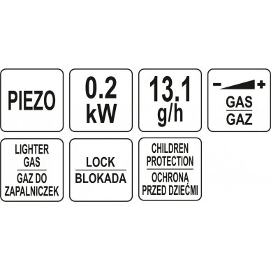 Dujinis degiklis su pjezo 1300º C (YT-36725) 5