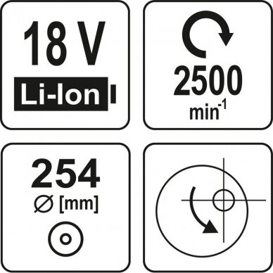 Ekscentrinis poliruoklis YATO YT-82922 | brushless | Li-ion | 18V | 254MM | be akumuliatoriaus 5