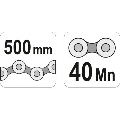 Fiksuojamos replės su grandine | Cr-Mo | 250 + 500 mm (YT-2469) 2