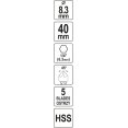 Freza/grąžtas metalui | HSS | Hex 6,3 mm (1/4") | Ø 8.3 mm (YT-44722) 3