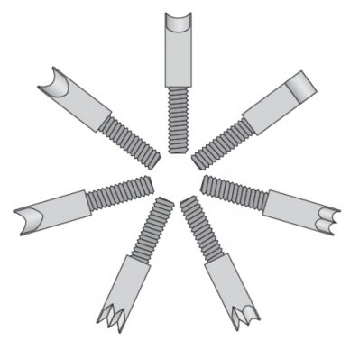 Frezavimo oblius | septyni skirtingų profilių peiliukai (YT-62910) 5