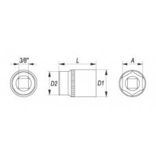 Galvutė šešiakampė | 10 mm (3/8") | 14 mm (YT-3809)