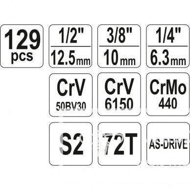 Įrankių rinkinys YATO YT-38881 | 129VNT. 4