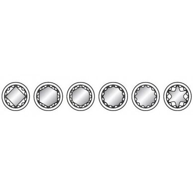 Galvučių rinkinys | Daugiafunkcinės | 6.3 mm (1/4") | 4-14 mm | 13 vnt. (KR144013) 4