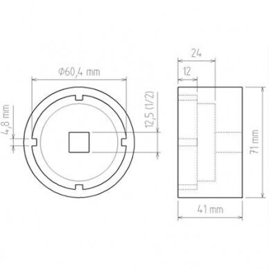 Galvutė ašiai BGS Technic 5423 | 60MM 1