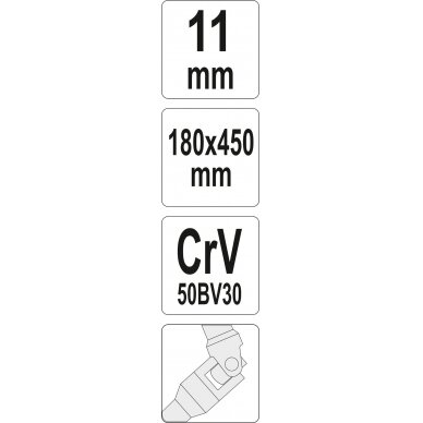 Galvutė šarnyrinė su T rankena 450mm | 11 mm (YT-15276) 2