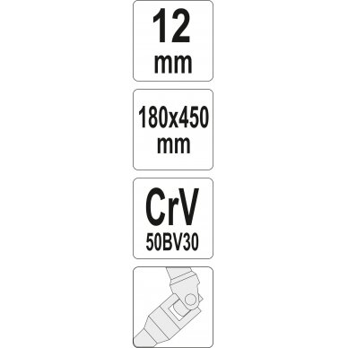 Galvutė šarnyrinė su T rankena 450mm | 12 mm (YT-15277) 2