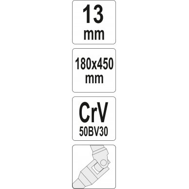 Galvutė šarnyrinė su T rankena 450mm | 13 mm (YT-15278) 2