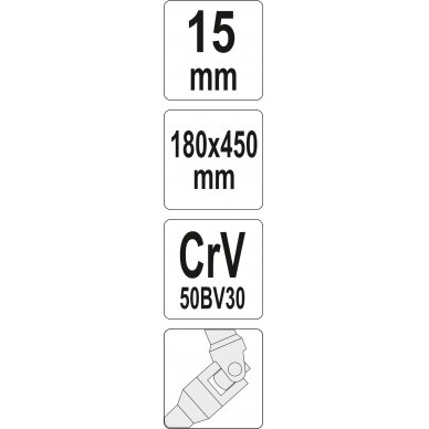 Galvutė šarnyrinė su T rankena 450mm | 15 mm (YT-15280) 2