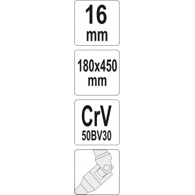 Galvutė šarnyrinė su T rankena 450mm | 16 mm (YT-15281) 2