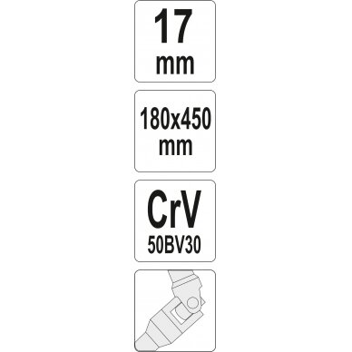 Galvutė šarnyrinė su T rankena 450mm | 17 mm (YT-15282) 2