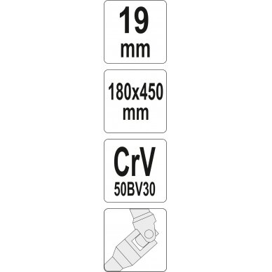 Galvutė šarnyrinė su T rankena 450mm | 19 mm (YT-15284) 2