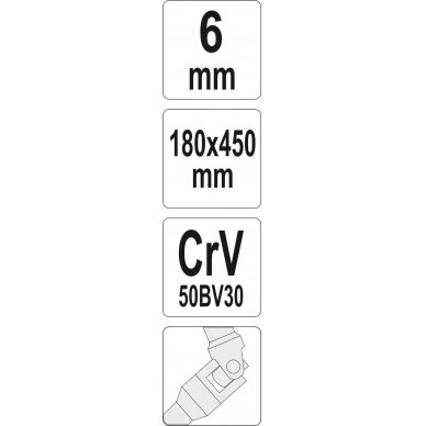 Galvutė šarnyrinė su T rankena 450mm | 6 mm (YT-15271) 2