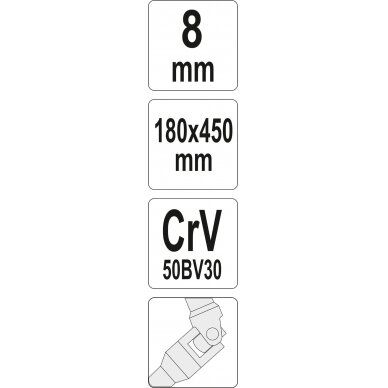 Galvutė šarnyrinė su T rankena 450mm | 8 mm (YT-15273) 2