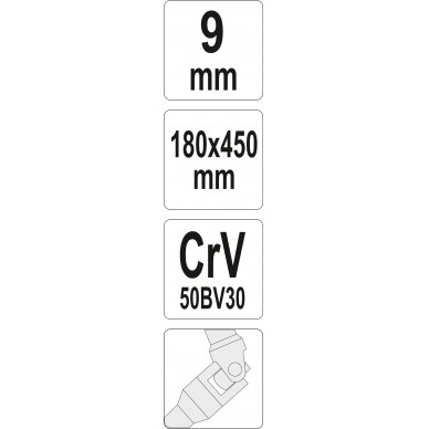 Galvutė šarnyrinė su T rankena 450mm | 9 mm (YT-15274) 2