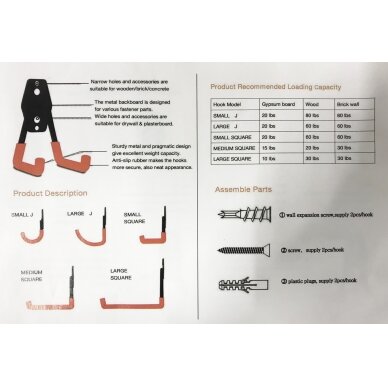 Garažo kablių komplektas | rinkinys | 12 vnt. (H009-4) 1