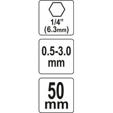 Griebtuvas grąžtams | 0.5-3.0 mm | su 1/4" (6.3mm) antgaliu (YT-04644) 4