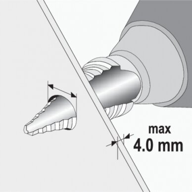 Grąžtai skylės (pa)platinimui pakopiniai | 4-38 mm | 3 vnt. (YT-44732) 3