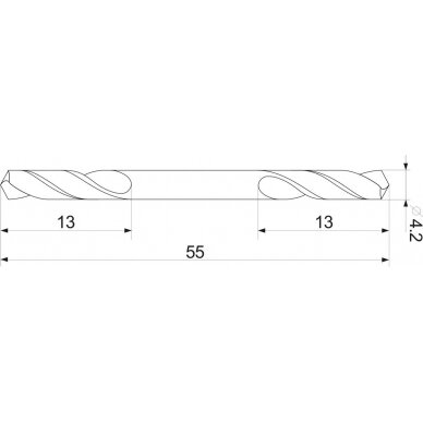 Grąžtas metalui | HSS | dvipusis | 4,2 mm (YT-40014) 3