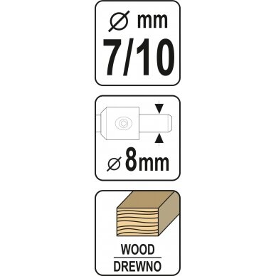 Grąžtas/freza medžiui | baldų varžtams | 7-10 mm (YT-33023) 4