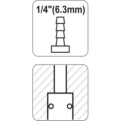 Greita jungtis žarnai lizdas 1/4" (6,3 mm) (YT-2396) 2