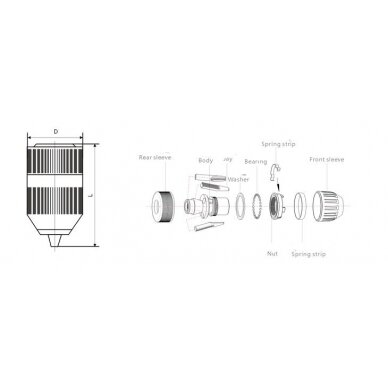 Griebtuvas grąžtui be rakto su rakinimo sistema, pusiau metalinis 2-13mm, 1/2"-20UNF (ES-790870) 3