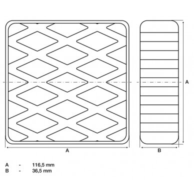 Guminis padas | auto keltuvams | 116.5 x 116.5 x 36.5 mm (7037) 1