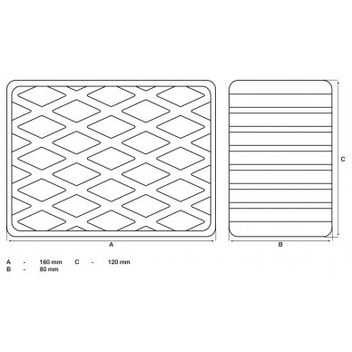 Guminis padas | auto keltuvams | 160 x 120 x 80 mm (7040) 1