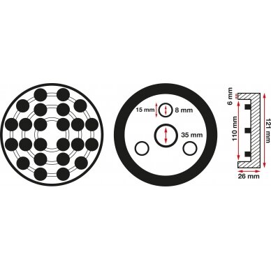 Guminis padas | auto keltuvams | Ø 120 mm (6472) 1