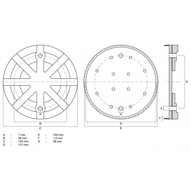 Guminis padas | auto keltuvams | Ø 125 mm (7054) 1