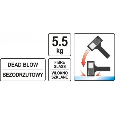 Guminis plaktukas ratų nukalimui | 5,5 kg (YT-46273) 2