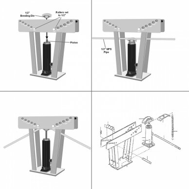 Hidraulinis vamzdžių lankstymo prietaisas | 12 t (GT1212) 2