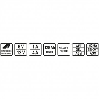 Įkroviklis STHOR 82555 | 6/12V | 4A | 120AH 3